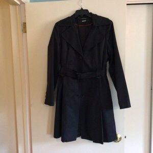 DKNY black raincoat, size large